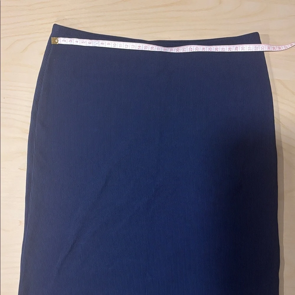 American Apparel Deep Blue Above Knee Ribbed Pencil Skirt (L) - Picture 4 of 6